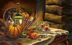 Thanksgiving - Wine and fruit
